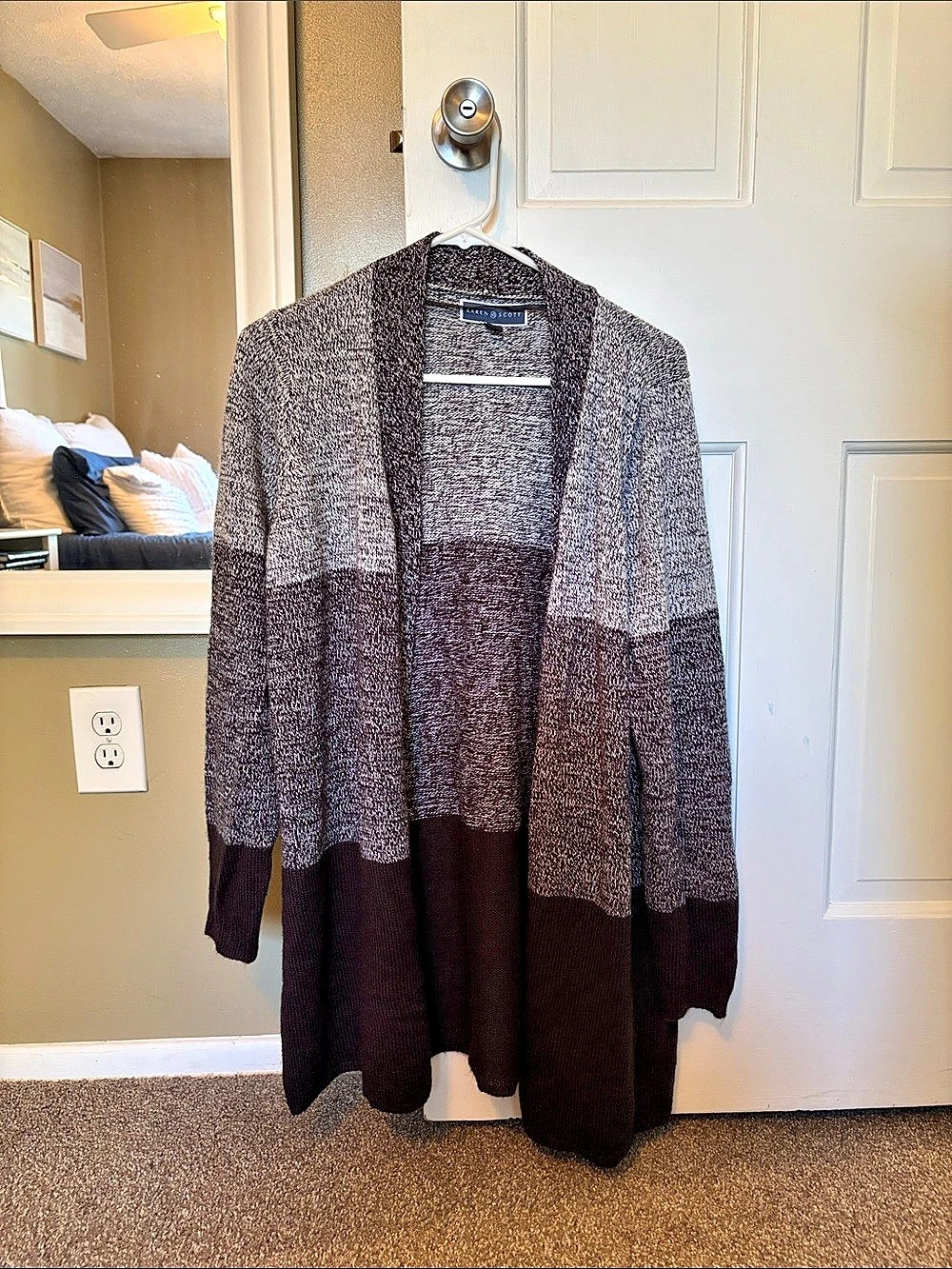 Karen Scott Color Block Cardigan